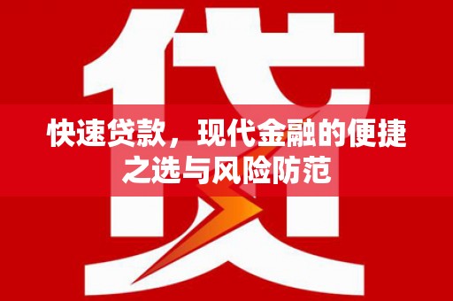 南庄快速贷款，现代金融的便捷之选与风险防范