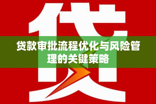 南庄贷款审批流程优化与风险管理的关键策略