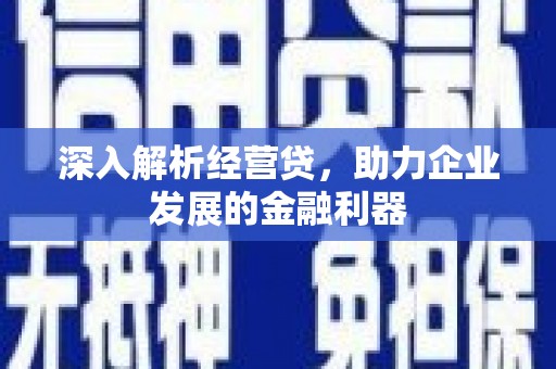 南庄深入解析经营贷，助力企业发展的金融利器
