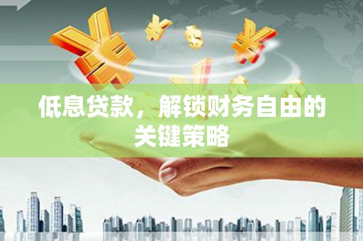 南庄低息贷款，解锁财务自由的关键策略
