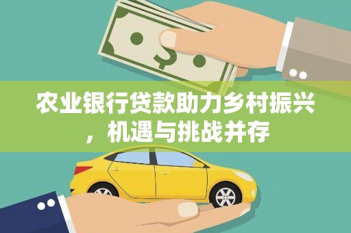 南庄农业银行贷款助力乡村振兴，机遇与挑战并存