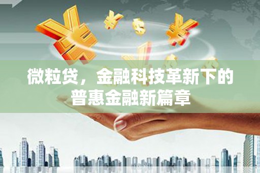南庄微粒贷，金融科技革新下的普惠金融新篇章