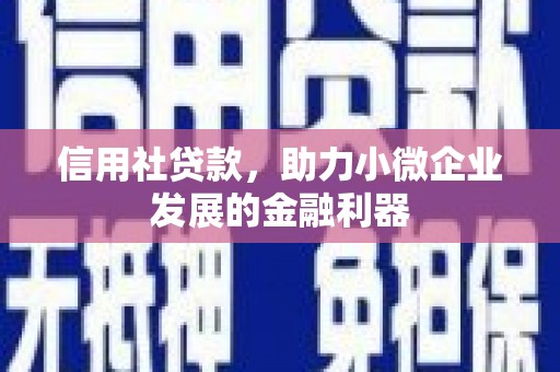 南庄信用社贷款，助力小微企业发展的金融利器