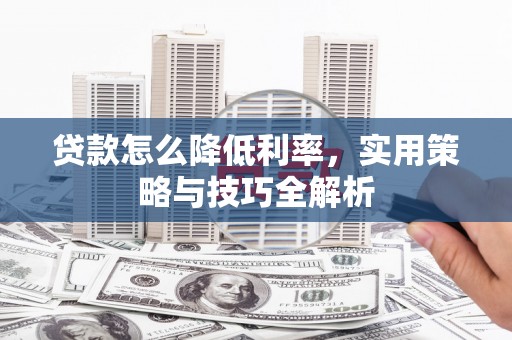 南庄贷款怎么降低利率，实用策略与技巧全解析