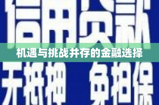 南庄机遇与挑战并存的金融选择
