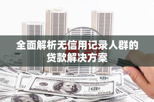 南庄全面解析无信用记录人群的贷款解决方案